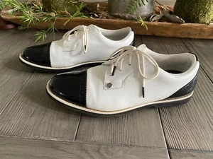 G/Fore Gfore G4 CAP TOE Golf Shoes Sneaker WOMENS US 10 Oxford White Black Onyx - Imagen 1 de 8