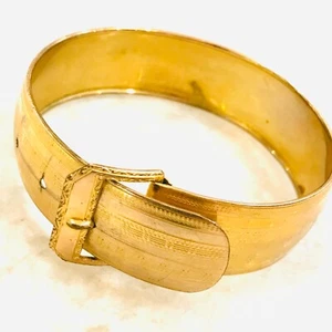 ANTQ Hayward 10k Gold Filled Gürtelschnalle Armband Armreif Adj. 3/4" Vintage 7-8" - Bild 1 von 10