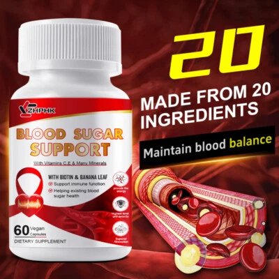 ZHPHK Blood Sugar Support Supplements Balance Blood Pressure Lower Blood Sugar Levels