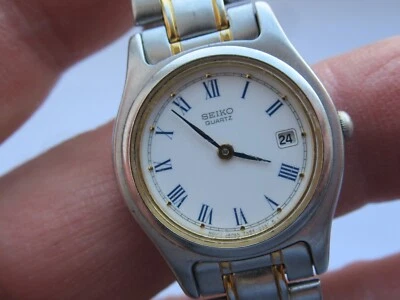 Seiko June 1996 7N89-0021  Two Tone Gold - St/Steel Quartz Roman Numerals Date - Image 1 of 4