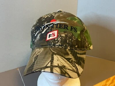 VINTAGE FS Farm Service FRONTIER FS Trucker Snapback Hat CAMO Farm Cap - Image 1 of 4