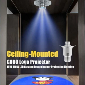 15W-110W LED Custom Image Ceiling-Mounted GOBO Logo Projector Indoor Lighting - Picture 1 of 18