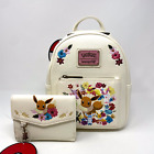 Neuf avec étiquettes mini sac à dos et portefeuille Pokémon Loungefly Évoli évoli Floral Micro