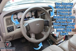 For 2005 2006 2007 2008 Dodge Durango - Leather Steering Wheel Cover, Dark Tan - Picture 1 of 12