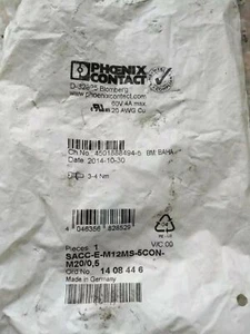 1PC NEW   SACC-E-M12MS-5CON-M20/0.5 1408446     #E9 - Bild 1 von 4