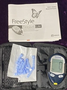 FREESTYLE Freedom Lite Blood Glucose Meter Monitor Carrying Case ABBOTT Manual - Picture 1 of 7
