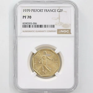 1979 France The Sower Piefort 2 Francs Gold Proof Coin NGC PF 70 - Picture 1 of 4