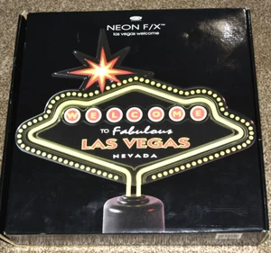 VINTAGE, NEON F/X "Fabulous Las Vegas Welcome Sign", nuovo e sigillato in scatola originale - Foto 1 di 4