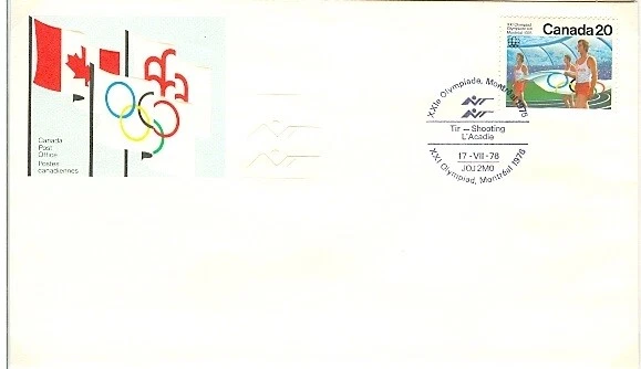 1976 Canada Post Olympics Special Embossed & Cancelled Tir--Shooting Event Cover - Image 1 of 1