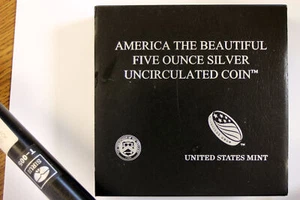 2015-P Saratoga NY America the Beautiful Five Ounce Silver Uncirculated(NUM4489) - Picture 1 of 6