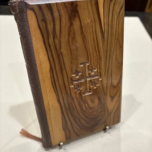 Vintage Jerusalem Olive Wood Cover Bible New Testament Collins 1965 - Picture 1 of 16