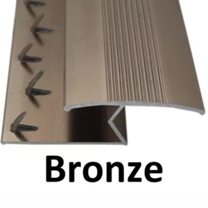 Carpet to Tile / Wood / Laminate Floor Trim - Threshold Strip Door Bar - Bronze - Picture 1 of 2
