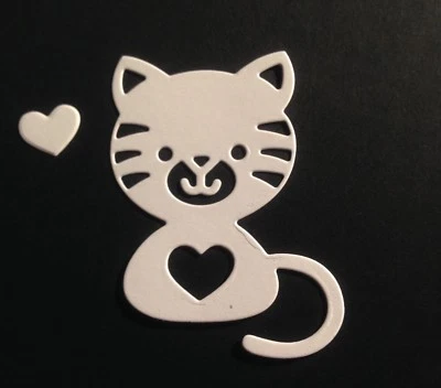 Кошка с вырезанным сердцем высеченные украшения 8 шт. выберите цвет 2-1/2' x 1-3/4 - Изображение 1 из 3