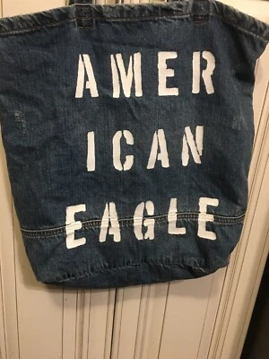 Bolso de Hombro American Eagle Azul Medio Jean Denim Abierto  Foto 1 de 4