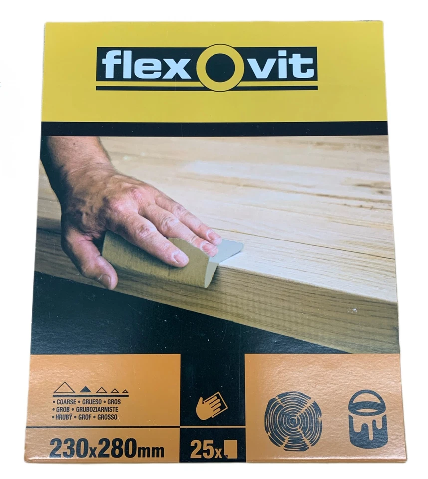 25 SHEETS 40 GRIT GLASSPAPER SANDPAPER 23CM X 28CM FLEXOVIT NORTON RDG - Image 1 of 1