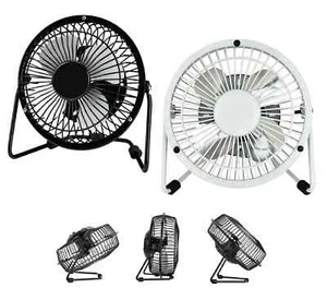 Mini Usb Desk Fan Small Quiet Personal Cooler Portable Table Fan Metal Size 4" - Picture 1 of 12