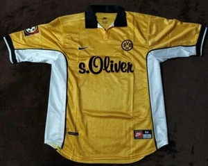MINT Borussia Dortmund M 1998 99 TRIKOT BVB Home Football Shirt VINTAGE NIKE - Picture 1 of 11