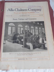 Vintage Bulletin Allis Chalmers Steam Turbines & Generators 1911 - Picture 1 of 6