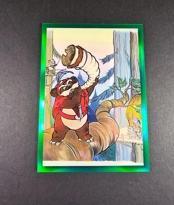 2022 Topps Chrome Star Wars Galaxy Green Refractor Vintage Star Wars Ewok #V-9 - Image 1 of 4
