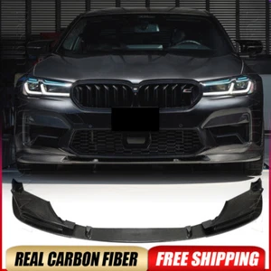 For BMW 5 Series F90 M5 LCI 2021-23 REAL Carbon Fiber Front Bumper Lip Splitter - Imagen 1 de 13