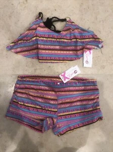 Mädchen California Kisses Tanz Outfit Top und Unterteil Größe Junior Small Neu mit Etikett 💜💙 - Bild 1 von 6