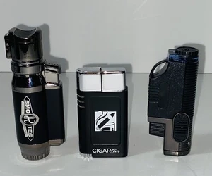 Lot Of 3 Used Cigar Torch Lighters Butane. - Picture 1 of 8