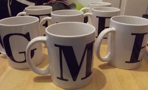 24 HR DELIVERY FROM DISPATCH SINGLE INITIAL LETTER COFFEE MUGS - Picture 1 of 22