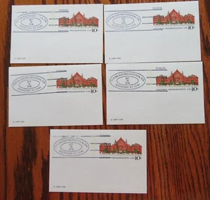 Stamped 10 cent  USPS Cards -Lot of 5 MUSIC HALL Historic Preservation 1978 -GE - Picture 1 of 2