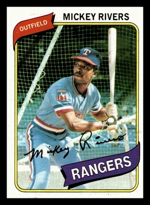 Mickey Rivers 1980 Topps #485 Texas Rangers Baseball Near Mint NM - Image 1 of 2