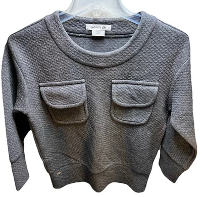 Sudadera gris acolchada Lacoste para mujer talla UE 32 (pequeña EE. UU.) bolsillos manga 3/4 Foto 1 de 4