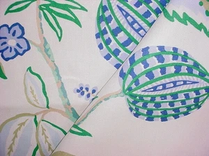 1Y STROHEIM 4422305 BENGALURU JACOBEAN PRINTED LINEN UPHOLSTERY FABRIC - Picture 1 of 3