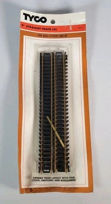 Tyco Hobby Railroad Straight Tracks 9" #917 Unused 4 Pieces USA Vintage  - Image 1 of 4