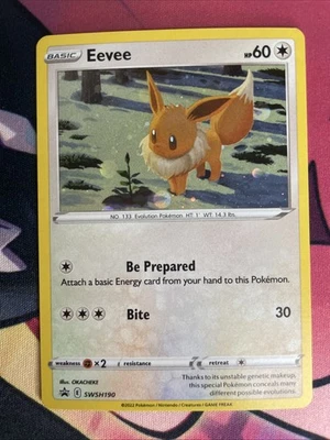 Pokemon TCG: Eevee SWSH190 SWSH: Sword & Shield Promo Cards Cosmos Holo - Image 1 of 4