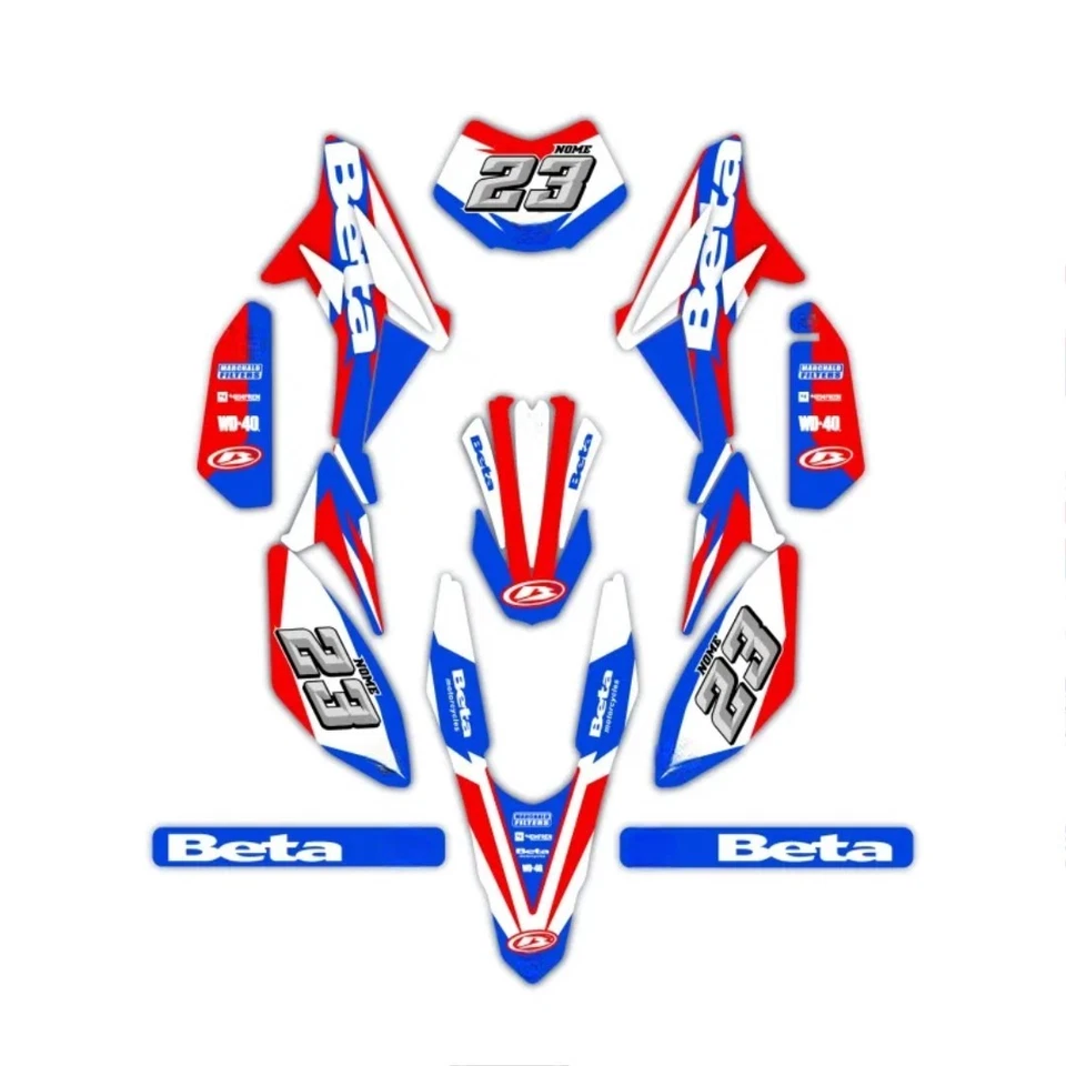 Kit Grafiche Beta RR  50 125 in CRYSTAL/PVC PERSONALIZZATE con Numero e Nome - Imagen 1 de 1