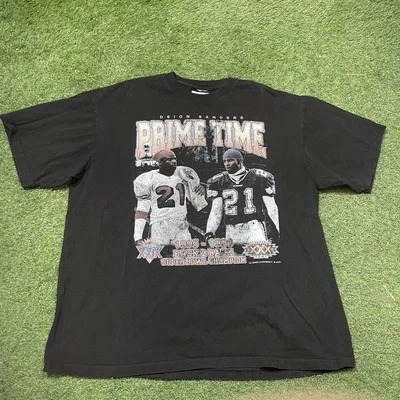Camiseta Deion Sanders 3XL Prime Time Back 2 Back Super Bowl Champion Tee Foto 1 de 4