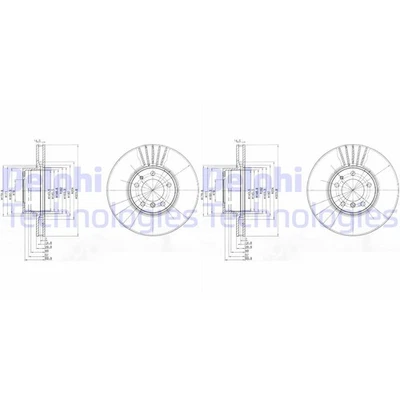 2X DELPHI Disques de Frein 324mm Ventilé Avant Pour Alpina B10 BMW 5 7 8 - Photo 1/2