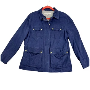 Liz Claiborne New York Mujer Talla M Chaqueta Azul Cuatro Bolsillos Abrigo Utilitario - Imagen 1 de 10