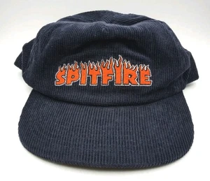 Cappello vintage in velluto a coste Spitfire berretto uomo blu skater y2K ricamato snapback  - Foto 1 di 6