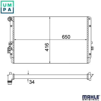 RADIATOR ENGINE COOLING CR 854 001S FOR VW GOLF/IV/Mk BORA JETTA SEAT 1.9L 4cyl - Image 1 of 4