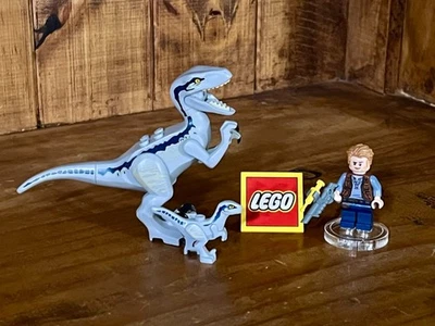 LEGO Jurassic World lot Velociraptor- "Blue" w baby raptor & Owen Grady (jw023) - Image 1 of 2