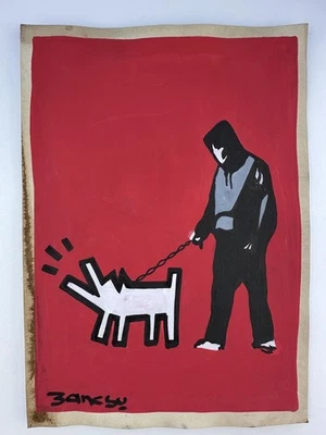 Pintura artística Banksy certificado de autenticidad dibujo original vintage firmada Foto 1 de 3