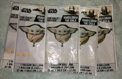 Globos de fiesta de helio Mandalorian The Child 27" Star Wars. Lote de 5. Nuevo precintado  Foto 1 de 4