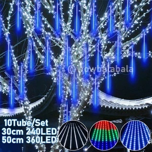 240/360LED Meteor Shower Rain Tree Lights String Light Outdoor Garden Xmas Decor - Picture 1 of 19