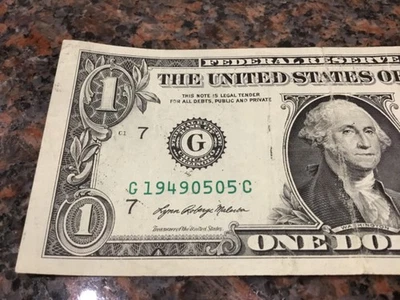 FANCY SERIAL NUMBER $1 DOLLAR BILL / BIRTHDAY / CINCO DE MAYO ! / MAY 05, 1949 - Image 1 of 4