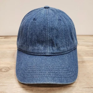 Madewell Hat Cap Strap Back One Size Blue Denim Cotton Dad Hat Womens Casual - Picture 1 of 7