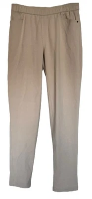 Denim & Co. Comfy Knit Denim Slim Leg 5-Pocket Ankle Jeans Khaki Tan Size 8 - Image 1 of 4