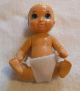 Barbie Baby Krissy Doll Vintage Mattel Sister Blonde Hair Blue Eyes 3" Jointed - Picture 1 of 6