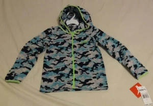 Neu mit Etikett Puma Kleinkind Jungen Fleece-Hoodie-Jacke mit durchgehendem Reißverschluss Camou-Druck grau blau Größe 5 - Bild 1 von 7