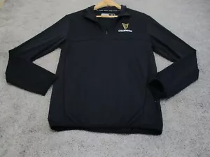 Guinness Fleece Jumper/Pullover Large Quarter Zip Long Sleeve Black Dry Fit Beer - Picture 1 of 14