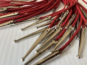Lot of 40 Red Bolo Cords with Base Metal Tips 34.5" - Picture 1 of 11